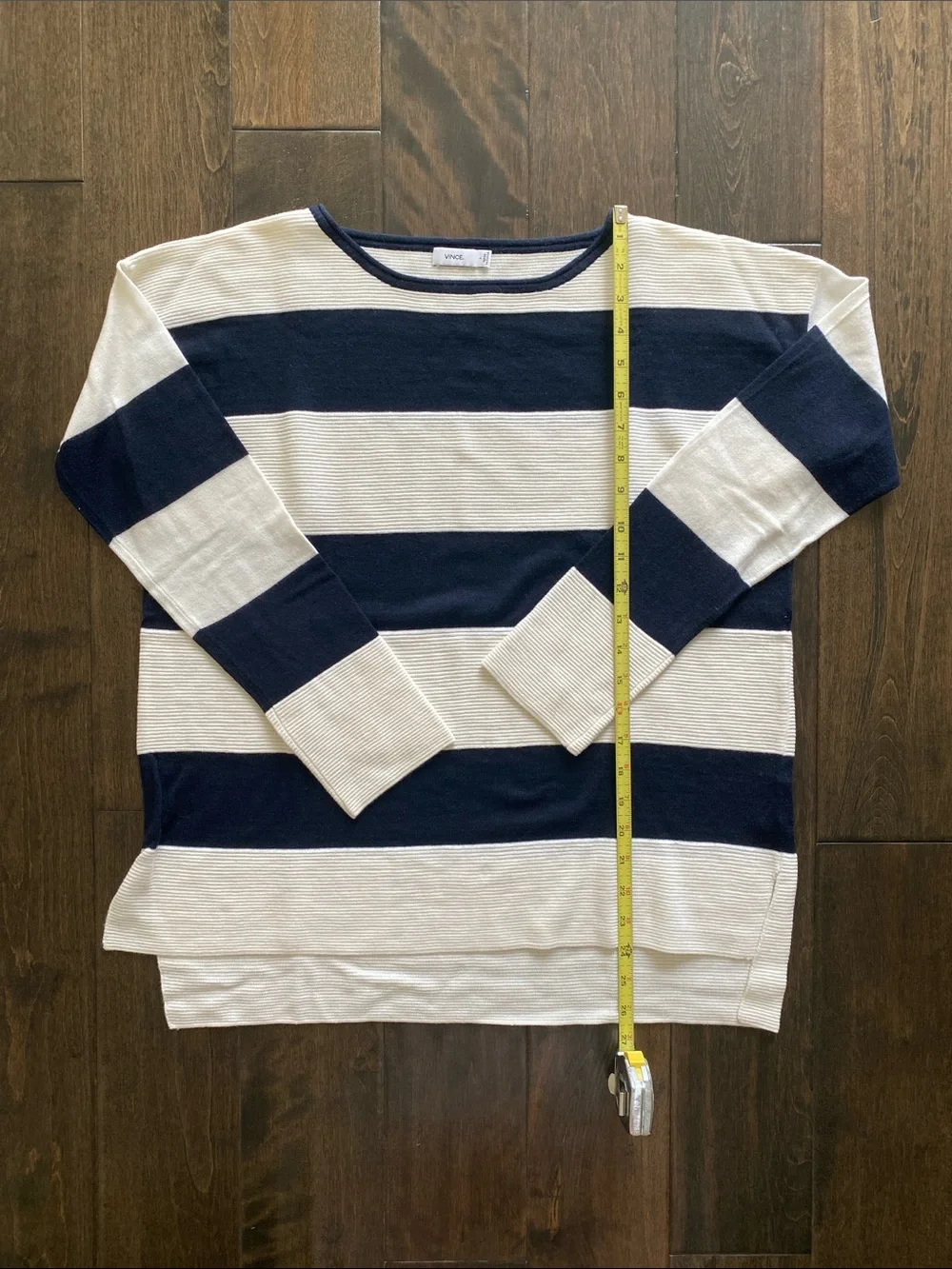 Vince Cashmere Blend Stripe Crew Sweater